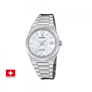 Festina - Montre Swiss Made argentée bracelet acier  - Ref F20035/1
