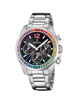 Festina - Montre Boyfriend strass colorés bracelet acier  - Ref F20606/3