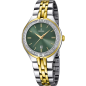 Festina - Montre Femme - acier bicolore - cadran vert - Ref F16868/4