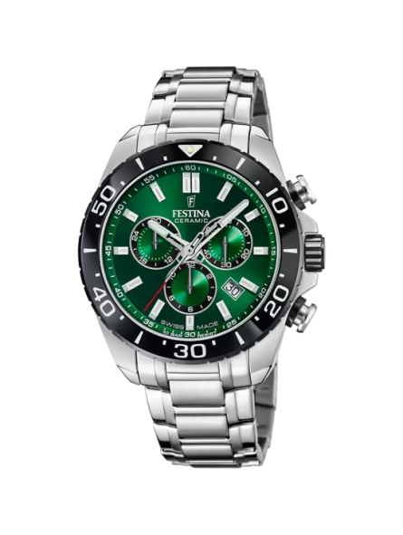 Festina - Montre Swiss Made cadran vert bracelet acier  - Ref F20042/3