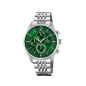 Festina - Montre Homme Timeless Chronograph - Cadran vert - Bracelet acier - Ref F20285/8