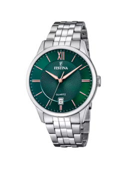 Festina - Montre Classics cadran vert bracelet acier  - Ref F20425/7
