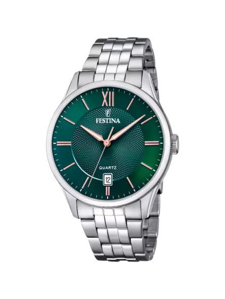Festina - Montre Homme Cadran vert - Bracelet acier - Ref F20425/7