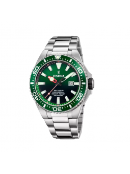 Festina - Montre The Originals Diver cadran verte bracelet acier  - Ref F20663/2