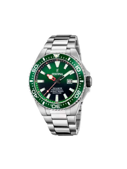 Festina - Montre Homme - Bracelet acier - cadran vert - Ref F20663/2