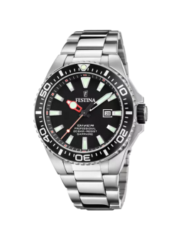 Festina - Montre The Originals Diver cadran noir bracelet acier  - Ref F20663/3