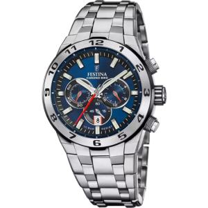 Festina - Montre Chrono Bike cadran bleu bracelet acier  - Ref F20670/1
