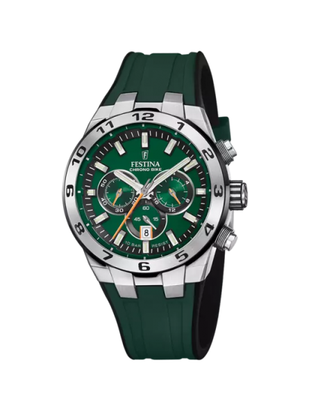 Festina - Montre Chrono Bike verte bracelet silicone vert - Ref F20671/2
