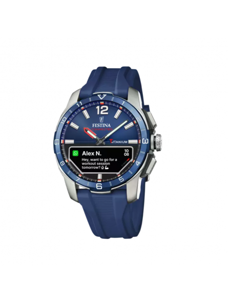 Festina - Montre Homme - Connectée - bracelet silicone bleu - cadran bleu - Ref F23000/1