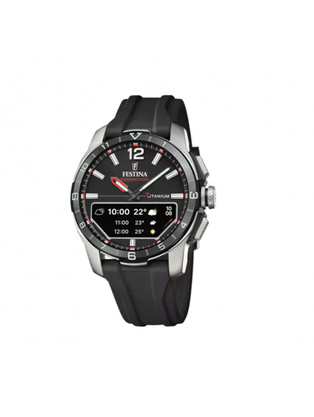 Festina - Montre Homme - Connectée - bracelet silicone noir - cadran noir - Ref F23000/4