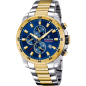 Festina - Montre Homme Timeless Chronograph - Cadran bleu - Bracelet acier bicolore - Ref F20562/2