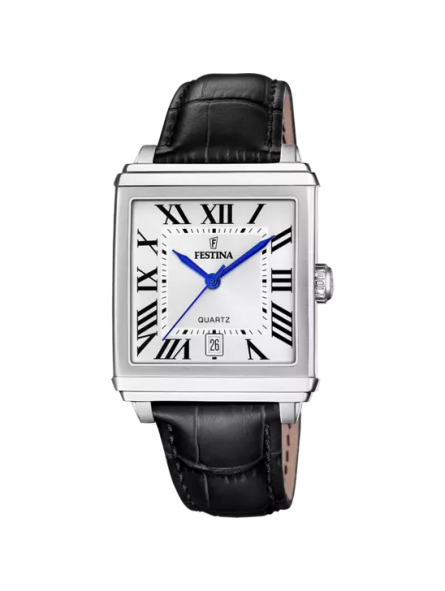 Festina - Montre Homme - Bracelet cuir noir - cadran blanc - Ref F20681/1