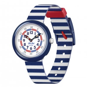Flik Flak - Montre Little Boat bleue bracelet textile - Ref FBNP193