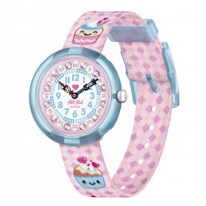 Flik Flak - Montre bake it up rose bracelet textile - Ref FBNP219