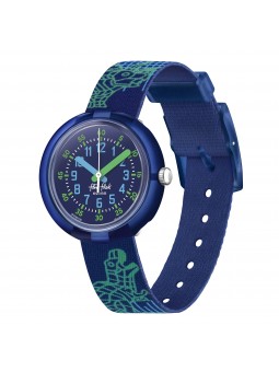 Flik Flak - Montre Cyberozaurus bleue bracelet textile bleu - Ref FPNP135