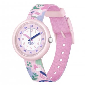 Flik Flak - Montre art lover rose bracelet textile rose - Ref FPNP142