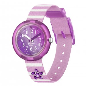 Flik Flak - Montre shining seastar rose bracelet textile rose - Ref FPNP146