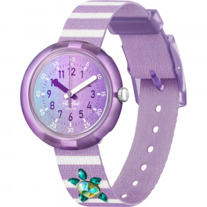 Flik Flak - Montre shining turtle violette bracelet textile violet - Ref FPNP148
