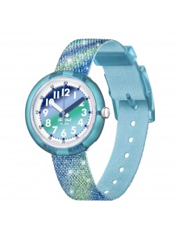Flik Flak - Montre frozen rainbow bleue bracelet textile bleu - Ref FPNP153