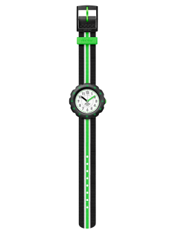 Flik Flak - Montre adrien blanche bracelet textile tricolore - Ref FPSP056