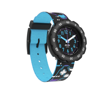 Flik Flak - Montre try again noire bracelet textile noir - Ref FPSP067