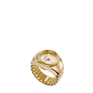 Fossil - Montre bague acier doré deux aiguilles - Ref ES5246