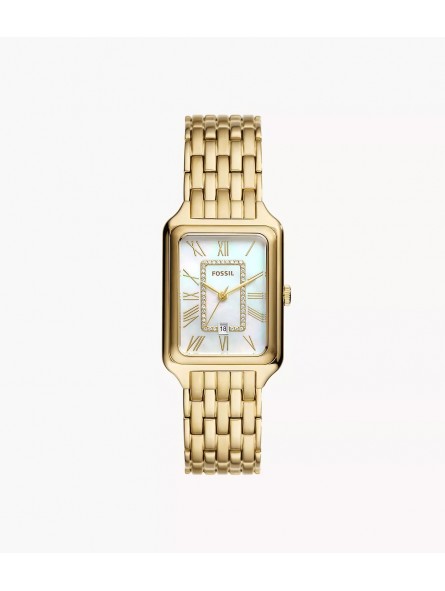 Fossil - Montre Femme - Raquel - bracelet acier doré - cadran blanc - Ref ES5304