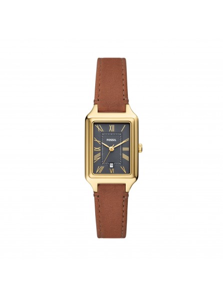 Fossil - Montre Femme - Raquel - bracelet cuir - cadran gris - Ref ES5303