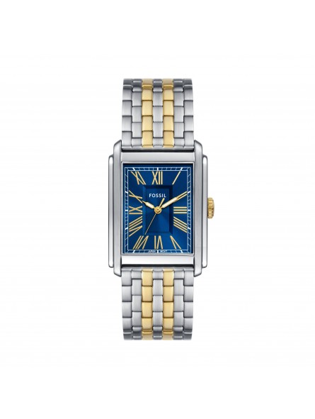 Fossil - Montre Homme - Carraway - acier bicolore - cadran bleu - Ref FS6010