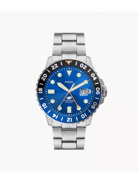 Fossil - Montre GMT cadran bleu - Ref FS5991