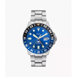 Fossil - Montre GMT cadran bleu - Ref FS5991