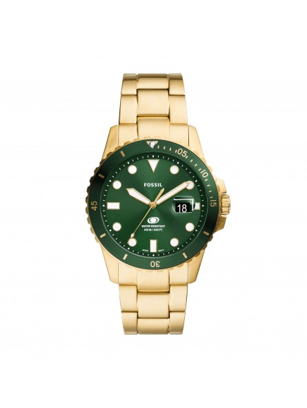 Fossil - Montre Homme - Acier doré - cadran vert - Ref FS6030