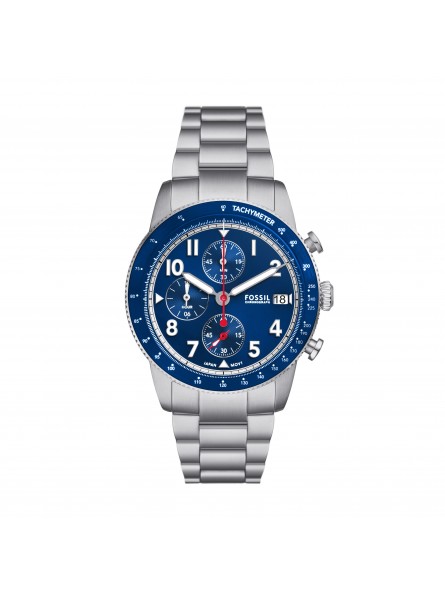 Fossil - Montre Homme - Sport Tourer - acier - cadran bleu - Ref FS6047