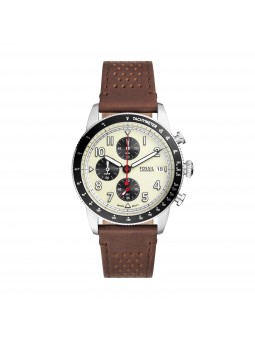 Fossil - Montre Sport Tourer cuir marron - Ref FS6042