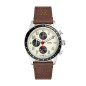 Fossil - Montre Homme - Sport Tourer - Chronographe - bracelet cuir - cadran blanc - Ref FS6042