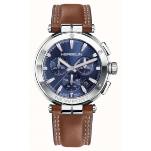 Michel Herbelin - Montre Newport cuir marron - Ref 37658AP15GD