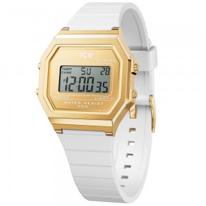 Ice Watch - Montre Collection Ice Digit Retro silicone blanc - Ref 022049