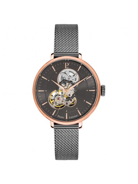 Pierre Lannier - Montre Femme Mélodie - Cadran Gris - Bracelet Acier maille milanaise - Ref 349A739