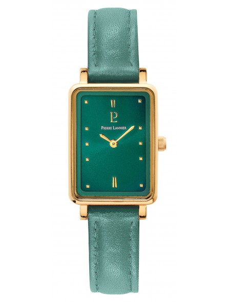 Pierre Lannier - Montre Femme - Ariane Cadran Vert Bracelet Cuir Vert - Ref 050K577