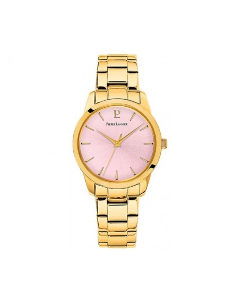 Pierre Lannier - Montre Femme - Roxane - bracelet acier doré - cadran rose - Ref 067M552