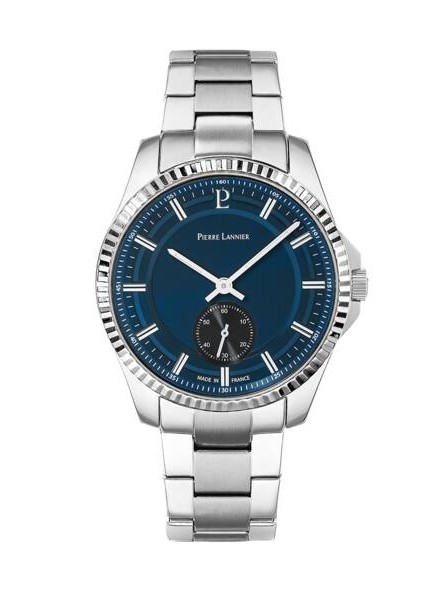Pierre Lannier - Montre Homme - Cadran Bleu - Chrono - Lunette Biseautée - Ref 246G161