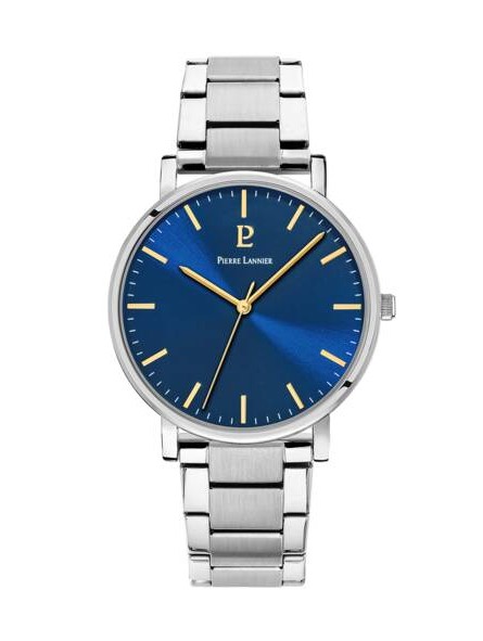 Pierre Lannier - Montre Homme - Essential - Braceelt Acier - Cadran Bleu - Ref 251G161
