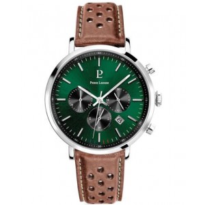 Pierre Lannier - Montre Baron Vert cuir perforé  - Ref 219G164