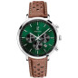 Pierre Lannier - Montre Homme - Baron - cadran vert - bracelet cuir brun - Ref 219G164