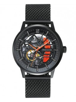 Pierre Lannier - Montre Paddock automatique noir acier maille milanaise - Ref 338A459