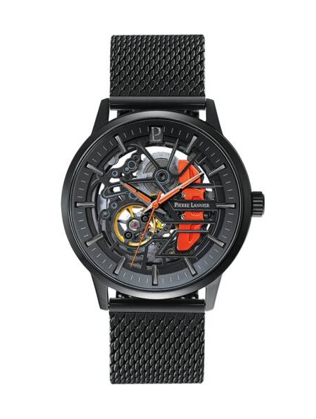 Pierre Lannier - Montre Homme - Paddock - Automatique - Bracelet maille Milanais Noir - Ref 338A459