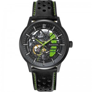 Pierre Lannier - Montre Paddock automatique Cuir Noir - Ref 341A477