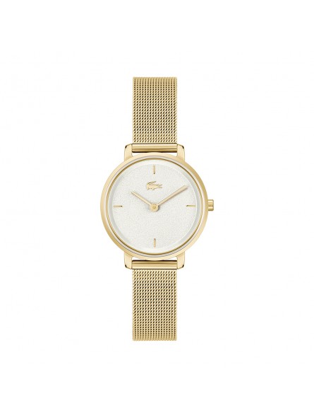 Lacoste - Montre Femme - Suzanne - Cadran Blanc - Bracelet Acier doré - Ref 2001322