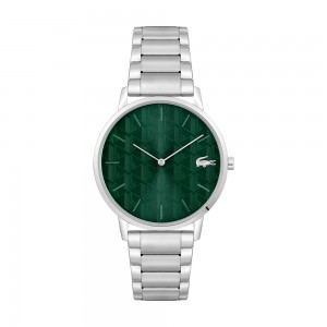 Lacoste - Montre Collection Crocorigin Acier Argenté cadran vert - Ref 2011311