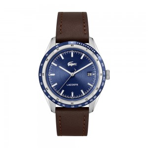 Lacoste - Montre Collection Everett Cuir Marron - Ref 2011310